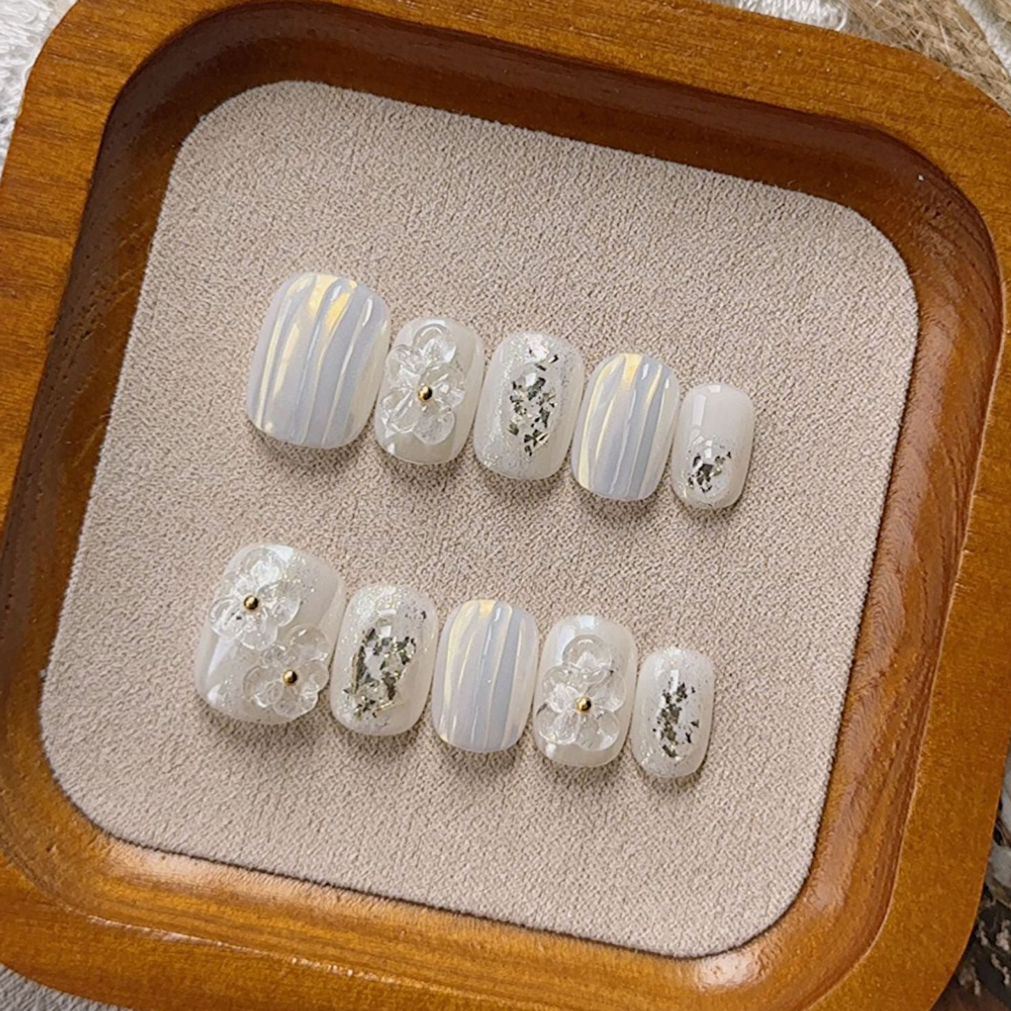 10Pcs Cat Eye French Short Alm - Nail Art Cat Eye Simple incelemesi ve fiyatı