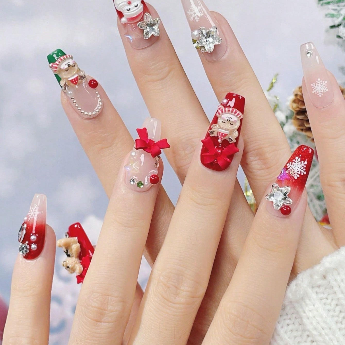 10pcs handmade coffin shaped n - Nail Art Red incelemesi ve fiyatı