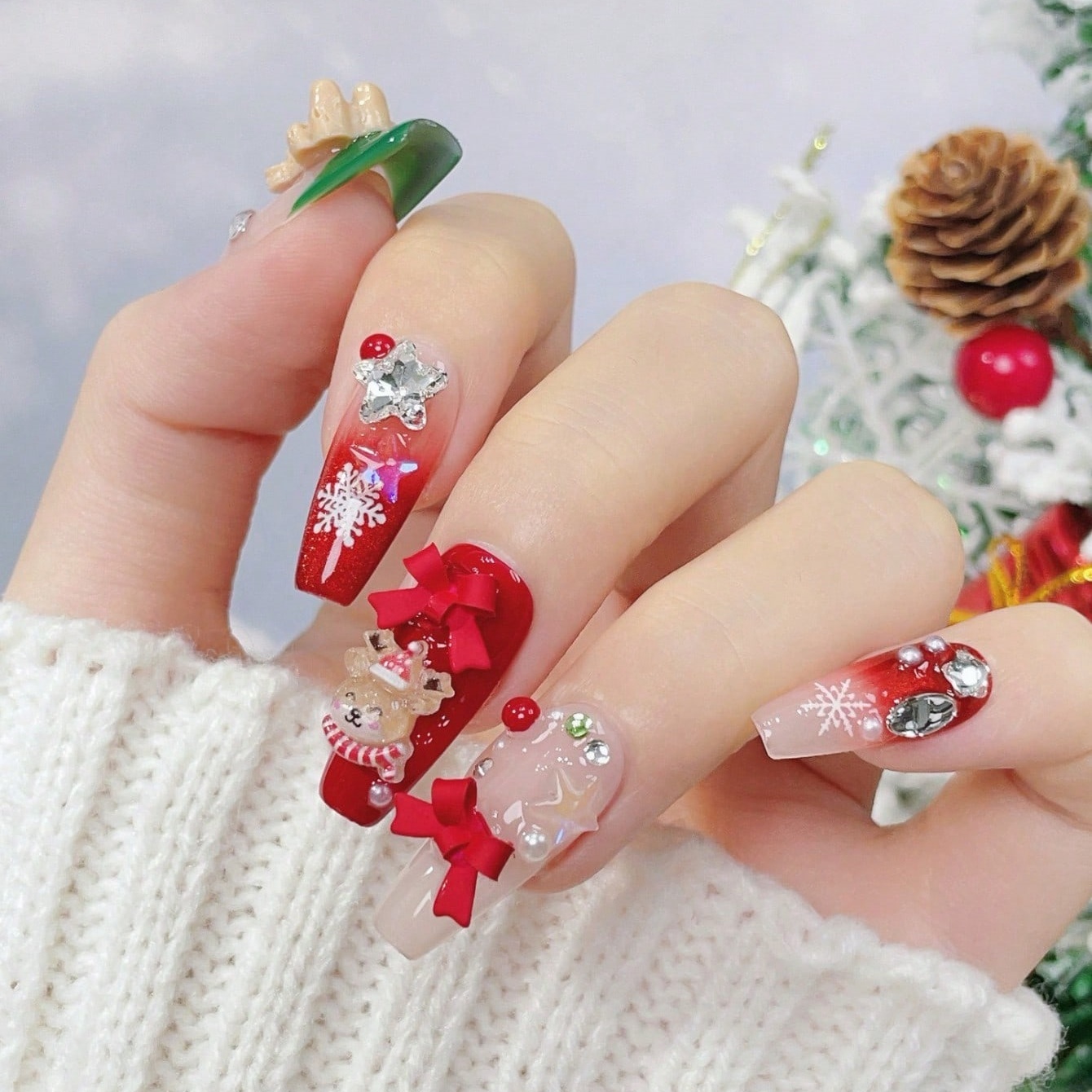 10pcs handmade coffin shaped n - Nail Art Red incelemesi ve fiyatı