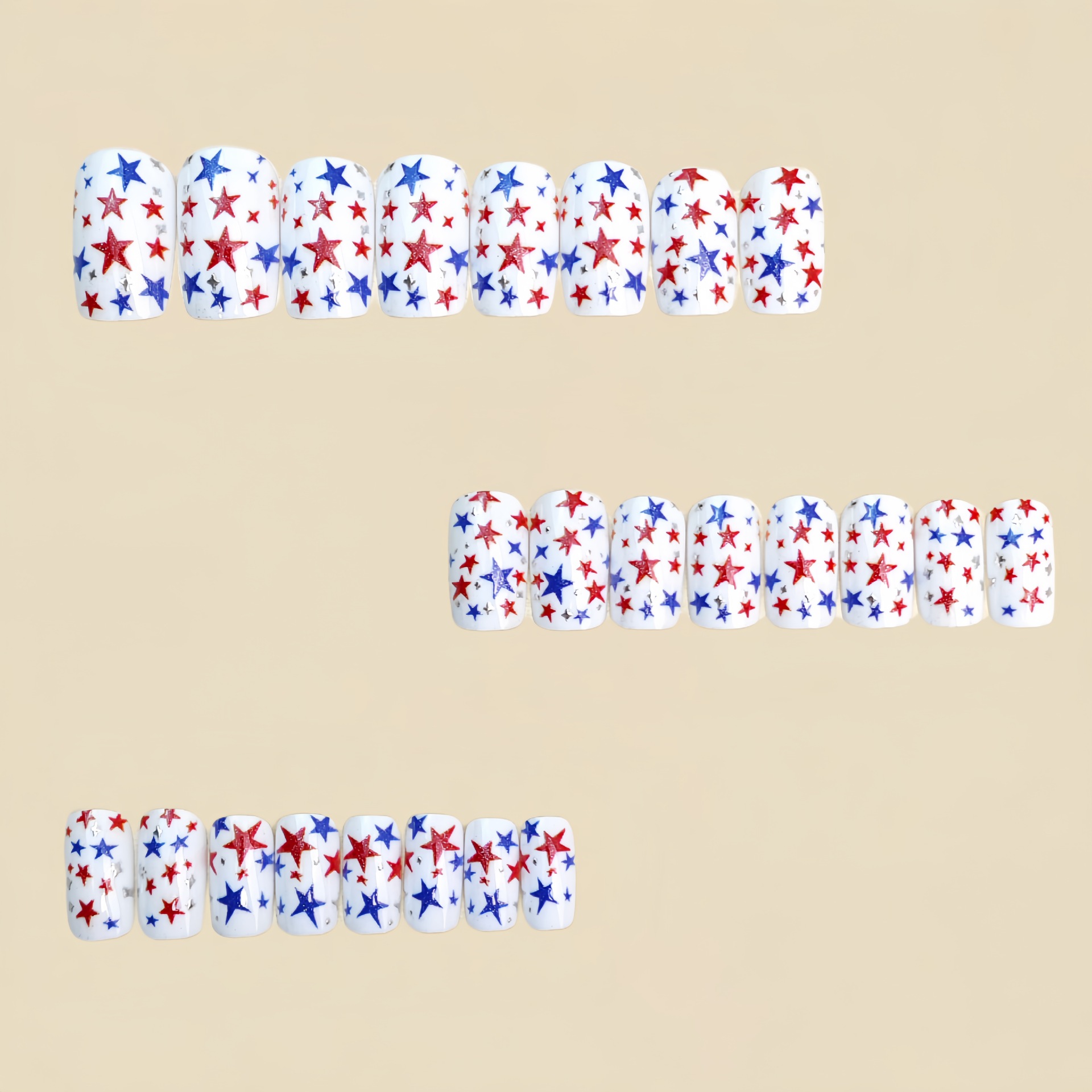 24Pcs Independence Day stars w - Nail Art Red incelemesi ve fiyatı